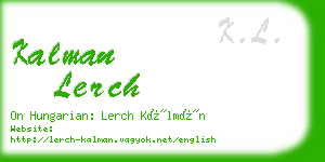 kalman lerch business card